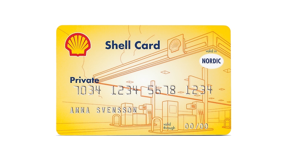 Bilden visar ett Shell Privatkort.